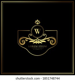 W Initial Letter Luxury Logo template in vector art for Restaurant, Royalty, Boutique, Cafe, Hotel, Heraldic, Jewelry, Fashion and other vector illustration.