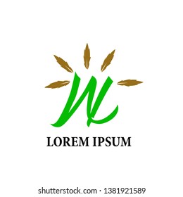 w initial letter for wood logo icon