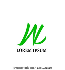 w initial letter for wood logo icon