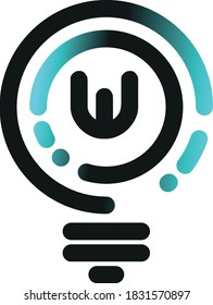 W Initial lightbulb logo concept vector. idea, solution, creative, innovative, inspiration icon