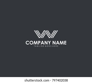 W initial line art abstract icon logo design vector eps 10