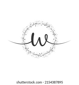 W Initial Logo Handwriting Template Vector Illustration. Abstract smile W Letter Logo Design.