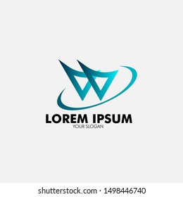 W initial logo letter for business company