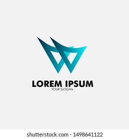 W initial logo letter for business company