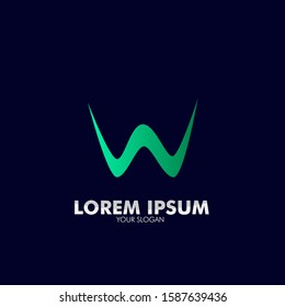W initial logo letter for business and marketing company