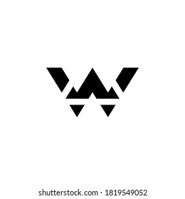 w initial mountain logo design vector symbol graphic idea creative