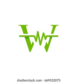  W initial Music Logo, W initial Medical Logo template designs