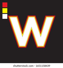 W Logotipo de logotipo de esquema inicial, icono, símbolo, diseño de signo gráfico vector fuente moderna