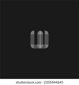 W inicial popular icono de plantilla vectorial