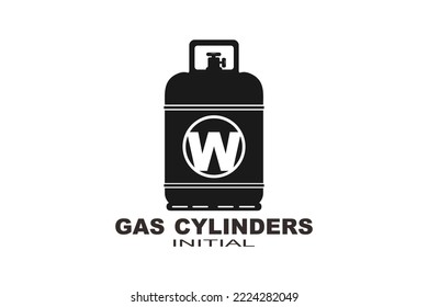 W initial propane gas cylinder logo