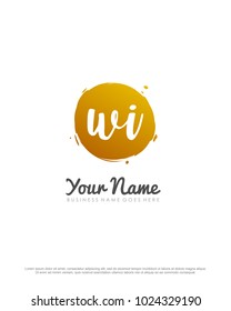 W & I initial splash logo template vector