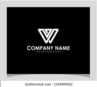 W initial triangle icon logo design vector