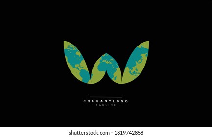 W initials monogram letter text alphabet logo design
