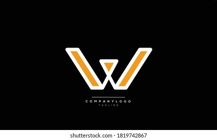 W initials monogram letter text alphabet logo design