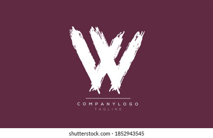 W initials monogram letter text alphabet logo design