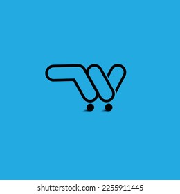 W Initials Shopping Creative Logo Design , online store