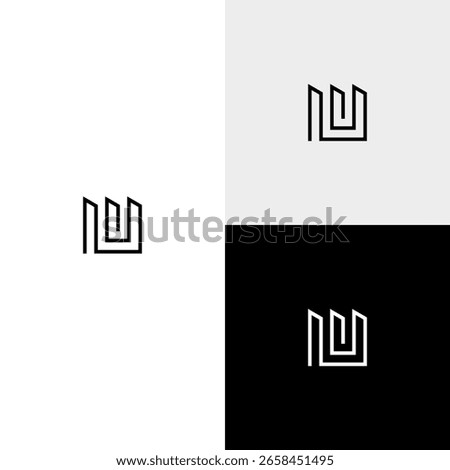 w  intial monogram vector icon illustration