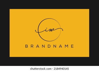 I W  IW hand drawn logo of initial signature, fashion, jewelry, photography, boutique, script, wedding, floral and botanical creative vector logo template for any company or business.