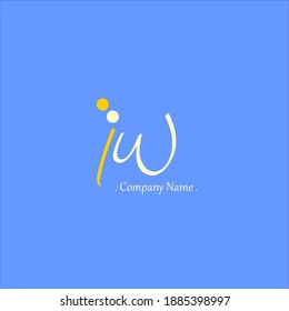 I W IW Initial handwriting or handwritten logo for identity