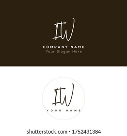  I W IW Initial Brief Handschrift und Unterschrift Logo.	