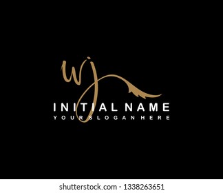 W J Initial Handwriting Logo Template