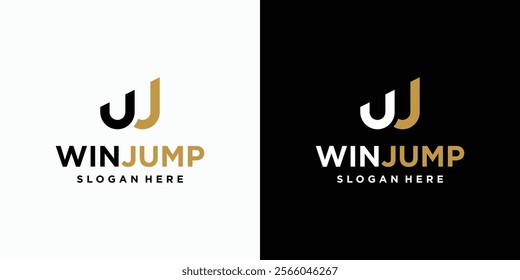 W and J initials vector logo design with modern, simple, clean and abstract style. Icon for business, sports and personal branding.