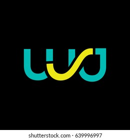 W J joint letter logo design vector