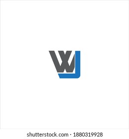 W J letter logo abstract design on white color background. wj monogram