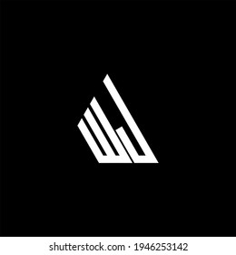 W J letter logo creative design on black color background. WJ icon