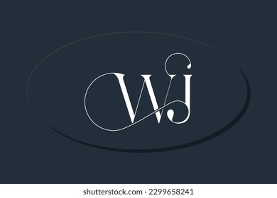 W and J letter mark modern, elegant logo design template