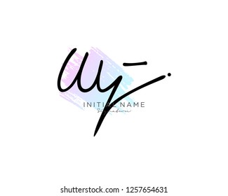 W J Signature initial logo template vector