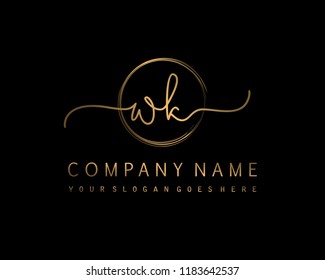 W K Logotipo inicial vectorial