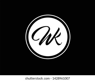 w and k letter combination is very clean and simple suitable for personal symbols, weddings, companies etc.