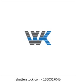 W K letter logo abstract design on white color background. wk monogram