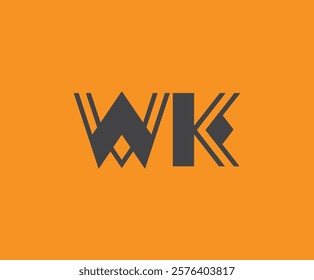 W and K logo design. WK abstract Letters Logo Monogram. This logo design is the process of creating a visual symbol that represents a brand, company, or individual.