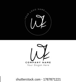  W K WK Initial letter handwriting and signature logo.	
