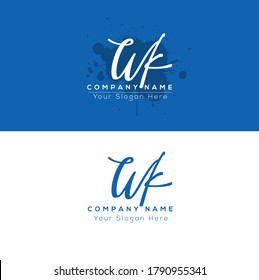 W K WK Escritura manuscrita inicial y logotipo de la firma. Logo inicial del vector de belleza .Moda, boutique, floral y botánica