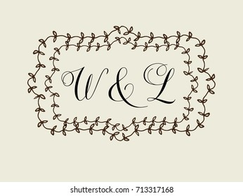 W & L elegant letter logo vector design