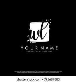 W L initial square logo template vector