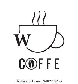 W LATER LOGO IN COFFE CONECPT WITH BLACK AND WHITE