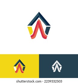 w último logotipo - diseño de logotipo moderno - diseño de logotipo de marca.EPS 10