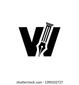 w law firm abstract vector logo