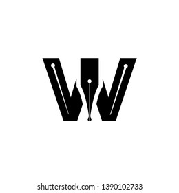 w law firm abstract vector logo