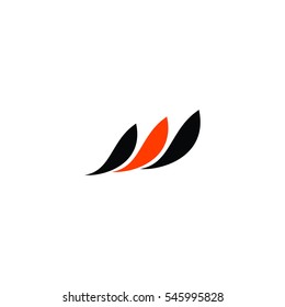 w leaf logo vector