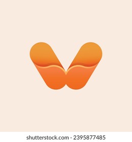 logotipo 3d de letra W, adecuado para el logotipo de la aplicación y otros
