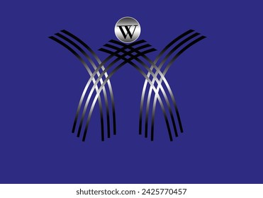 W-Buchstabe abstrakte Linienform W, Firmenzeichen Vektor-Icon-Platz für Firmentitel 