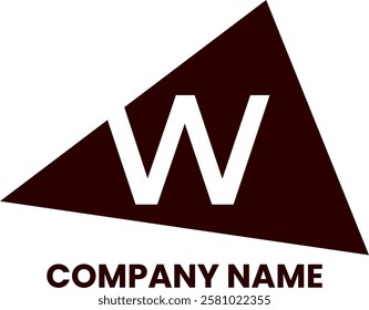 W letter abstract triangle logo