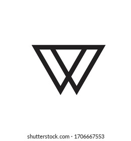 Logotipo de ilustración vectorial abstracta de letra W