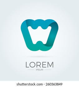W Letter Abstract Vector Logo Design Template. Creative Typographic Concept Icon