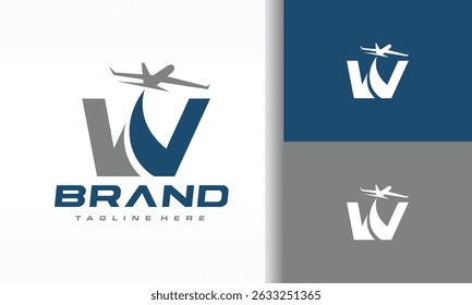 the W Letter Airplane Logo